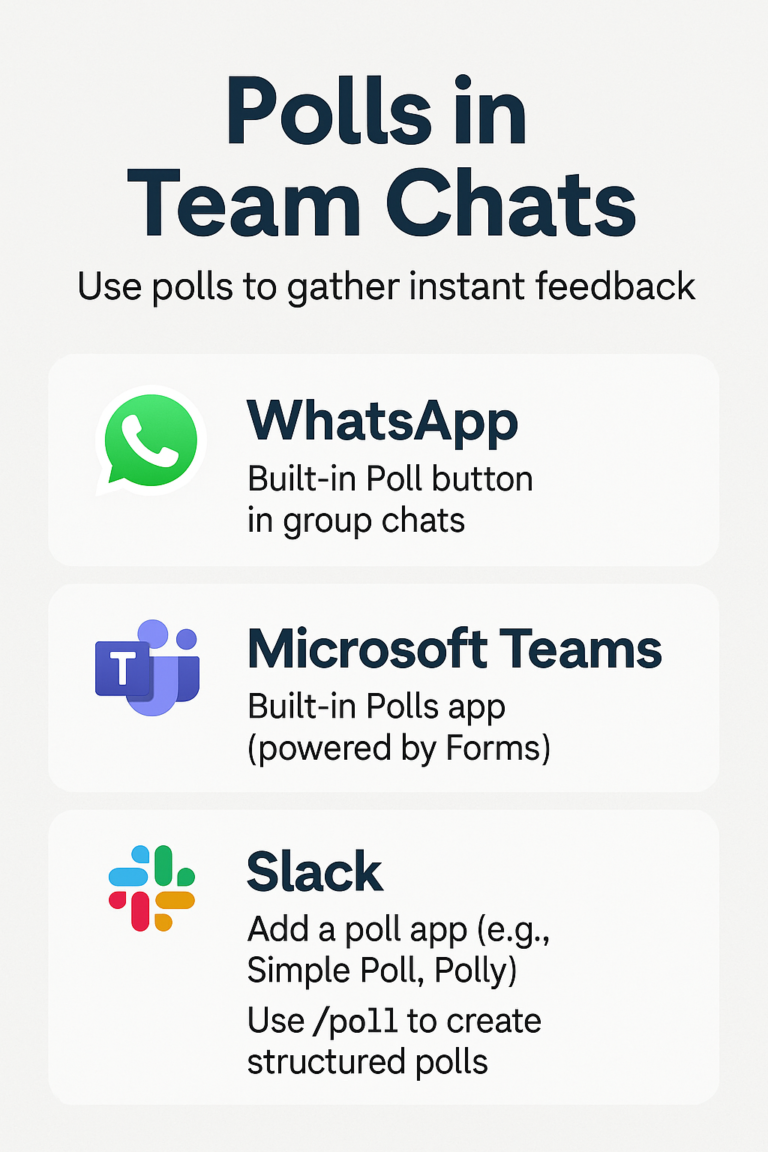 Team Building Poll Example Tech Tip: Use Polls in Team Chats for Instant Feedback - Cosurica