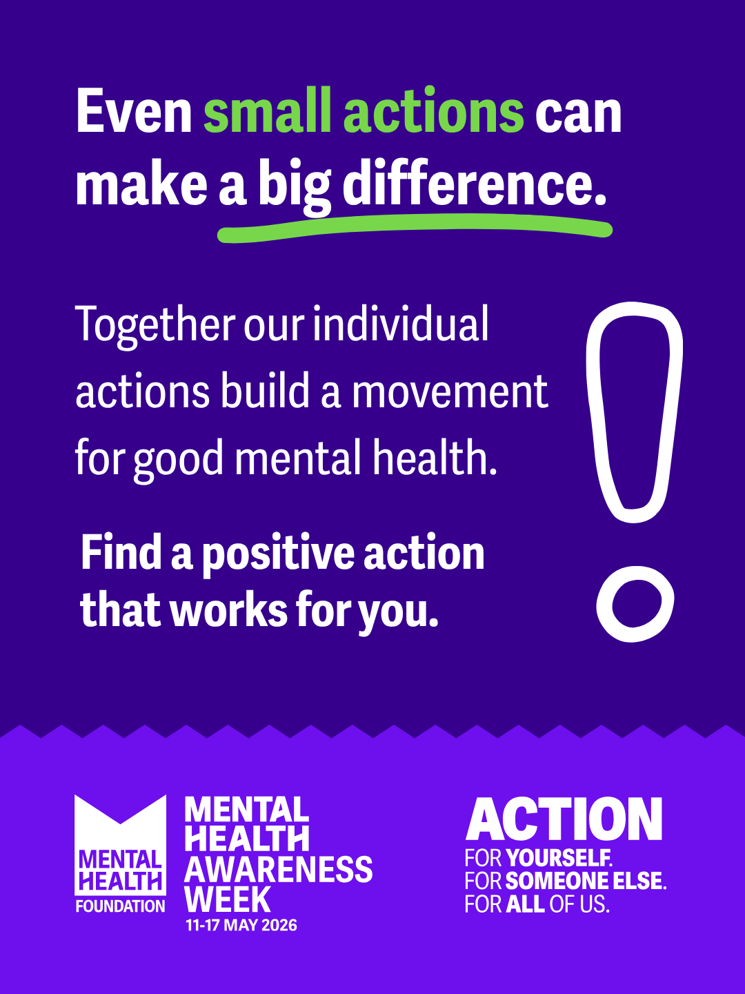 Mental Health Awareness Week small actions make a big difference poster