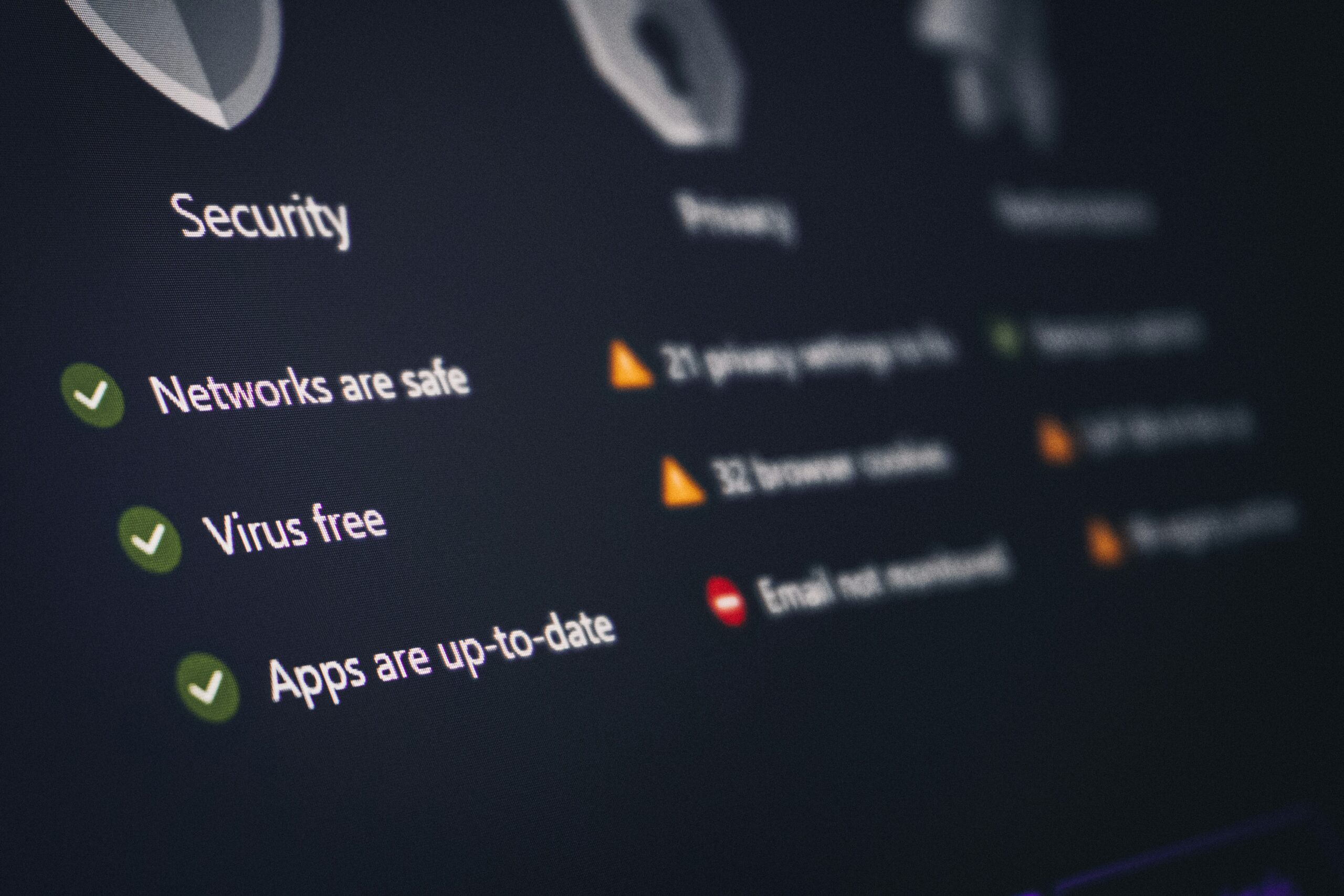 security monitoring software on screen